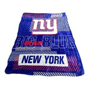 NFL New York Giants Big Blue Fleece Throw Blanket 50X60 Team Logo Design READ